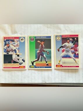 1992 Baseball Cards - Omar Vizquel, Travis Fryman & Joel Klink - Great cond